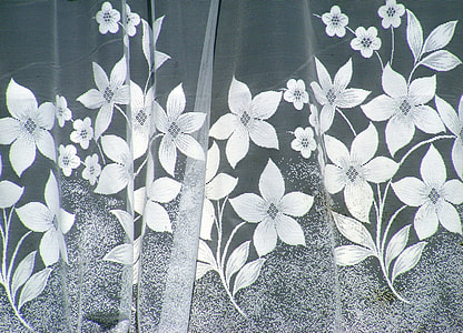black and white floral print textile thumbnail