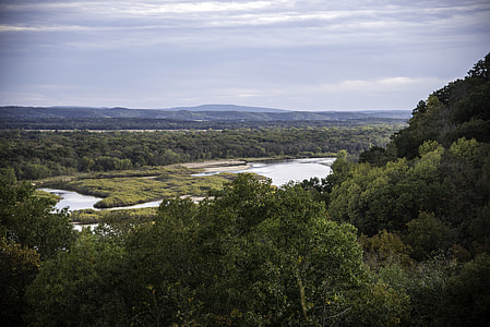 Landscape of the river and valley at Ferry Bluff, Wisconsin thumbnail
