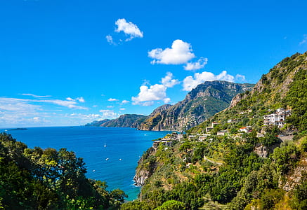sea, mountains, sky, water thumbnail