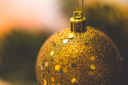 Glitter Christmas Decoration Close Up thumbnail