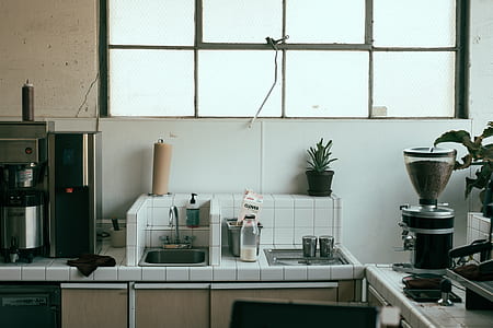 white and brown modular kitchen set thumbnail