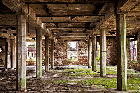 empty concrete building floor covered with algae thumbnail