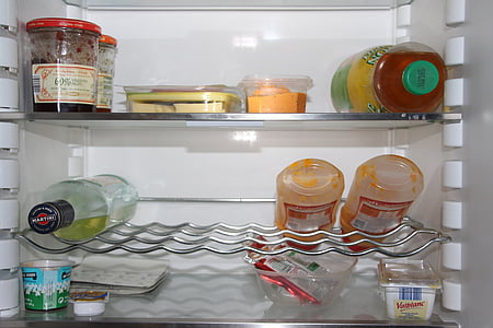 clear glass bottle in refrigerator thumbnail