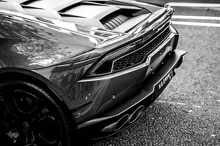 grayscale photography of Lamborghini Huracan thumbnail