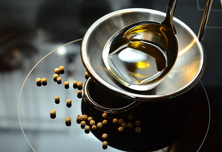 stainless steel scoop on bowl thumbnail