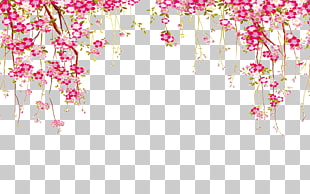 Euclidean Flower, Flower Border, pink petaled flowers illustration PNG clipart
