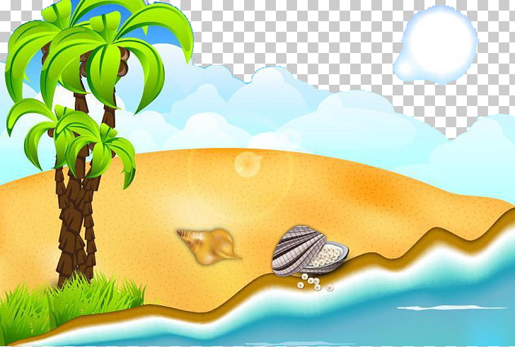 Hotmen: Cartoon Beach Background Png