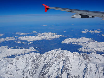bird's eye view photography of snow covered mountain thumbnail