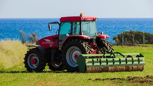 red and black tractor with attachment thumbnail