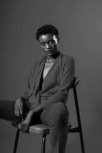 Fashion Model In Black And White Photo thumbnail
