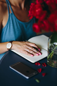 Lovely workplace with red roses thumbnail