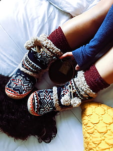 girl's blue-and-white fabric shoes thumbnail