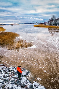 long exposure photography of person fishing thumbnail