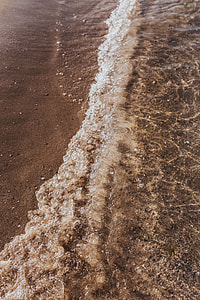 Soft wave of the sea on the sandy beach thumbnail