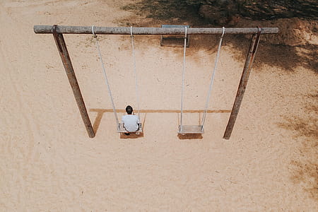 Man Sitting on Swing ] thumbnail