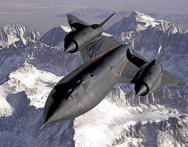 photo of black fighter jet over mountain thumbnail