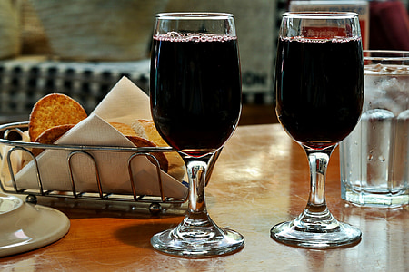 two clear glass goblets thumbnail