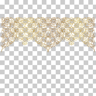 Placemat Yellow Pattern, Decorative gold base, gold floral border PNG clipart