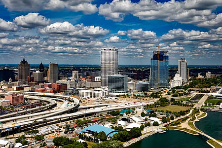 aerial view of city buildings thumbnail