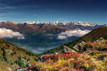 high-angle photo of mountains thumbnail