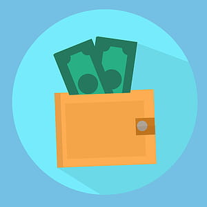 Illustration of money sticking out of a wallet thumbnail