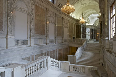 empty white concrete palace interior thumbnail