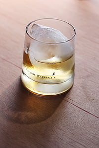 Johnnie Walker glass with beverage with ice thumbnail