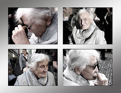 woman wearing sunglasses with gray suede collage photos thumbnail
