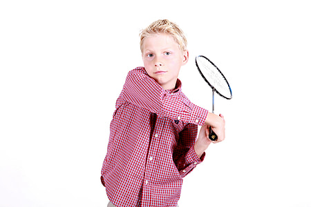 boy holding badminton racket thumbnail