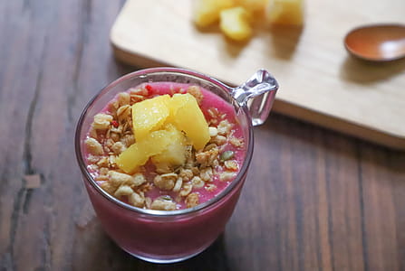 Pink Beverage In Clear Glass Mug thumbnail
