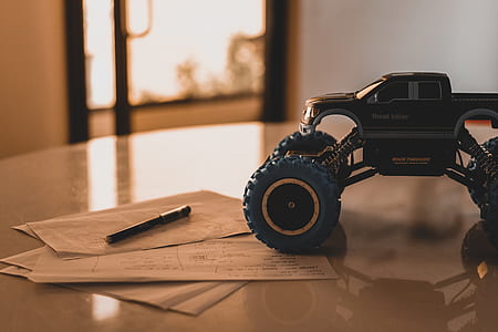 black and blue monster toy car thumbnail