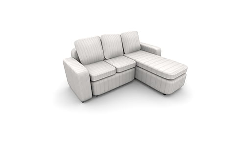white fabric sectional sofa on white surface thumbnail