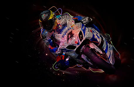 man riding on sports bike wallpaper thumbnail