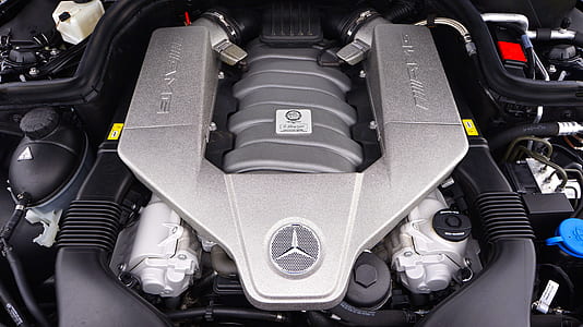 gray Mercedes-Benz engine bay thumbnail