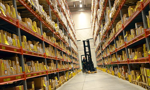 black fork lift on hallway thumbnail