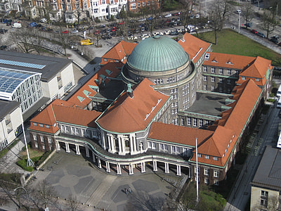 top view of green and orange dome building thumbnail