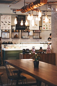 lighted pendant lamps in kitchen room thumbnail