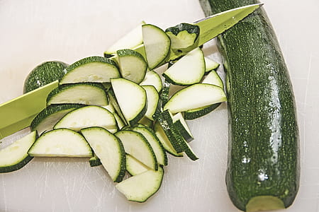 sliced zucchini with knife thumbnail