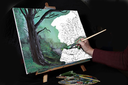 person's painting green grass thumbnail