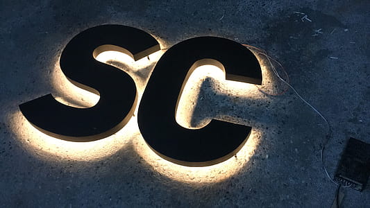 Black SC Cutout Lighted Decor thumbnail
