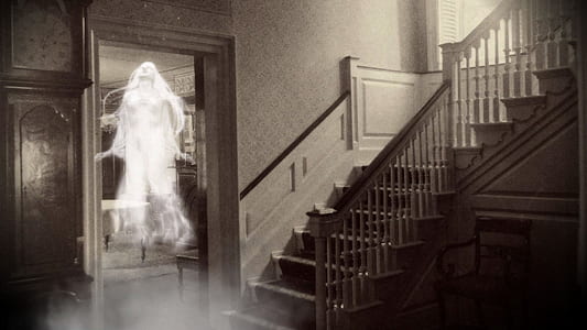 female ghost near white door thumbnail