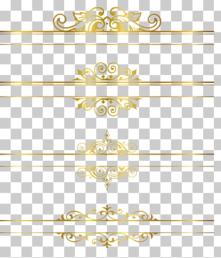 Gold , Gold frame, four brown ornate lines PNG clipart