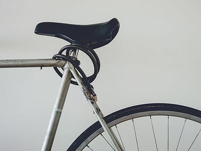 black cable lock on bike thumbnail
