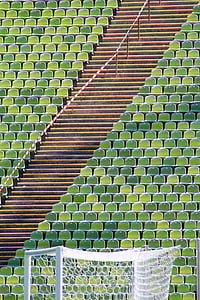soccer goal with vacant seats background thumbnail