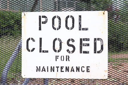 white pool closed for maintenance signage thumbnail