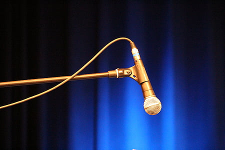 gold microphone on holder thumbnail