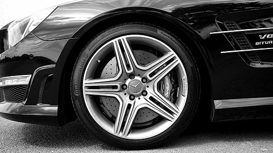 gray Mercedes-Benz 5-spoke vehicle wheel and tire display thumbnail