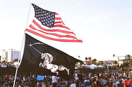 USA flag above black flag thumbnail