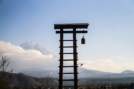 wide angle photo mountain under blue sky thumbnail