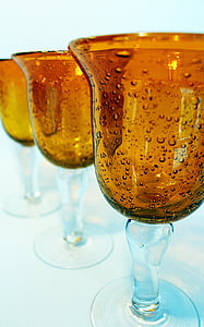 three empty footed glasses thumbnail